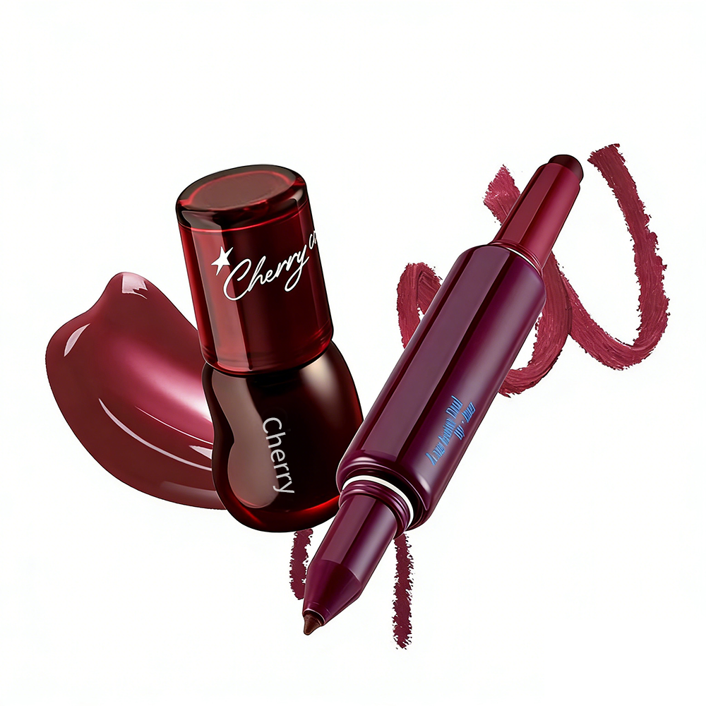 Easy Lazy Lip Combo~3D Voluming Gloss+Dual Coloring Stick Lip+Liner