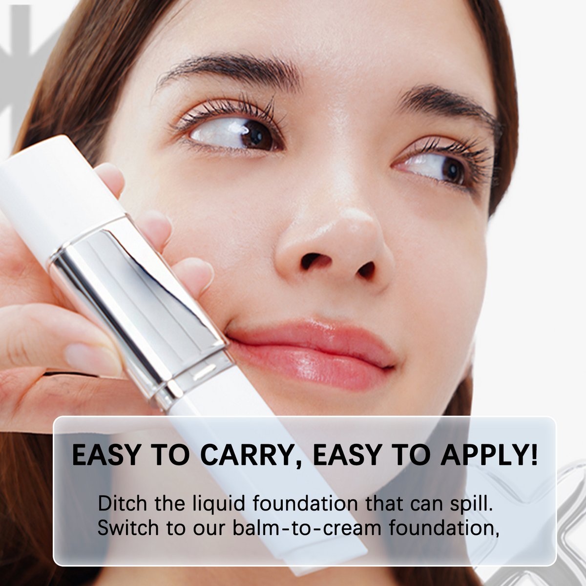 Color-Matching Cream Foundation Stick with Built-In Brush