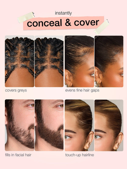 Instant Hairline Eraser-Say Goodbye to Thinning Hair & Gray Roots in 5 Seconds flat.