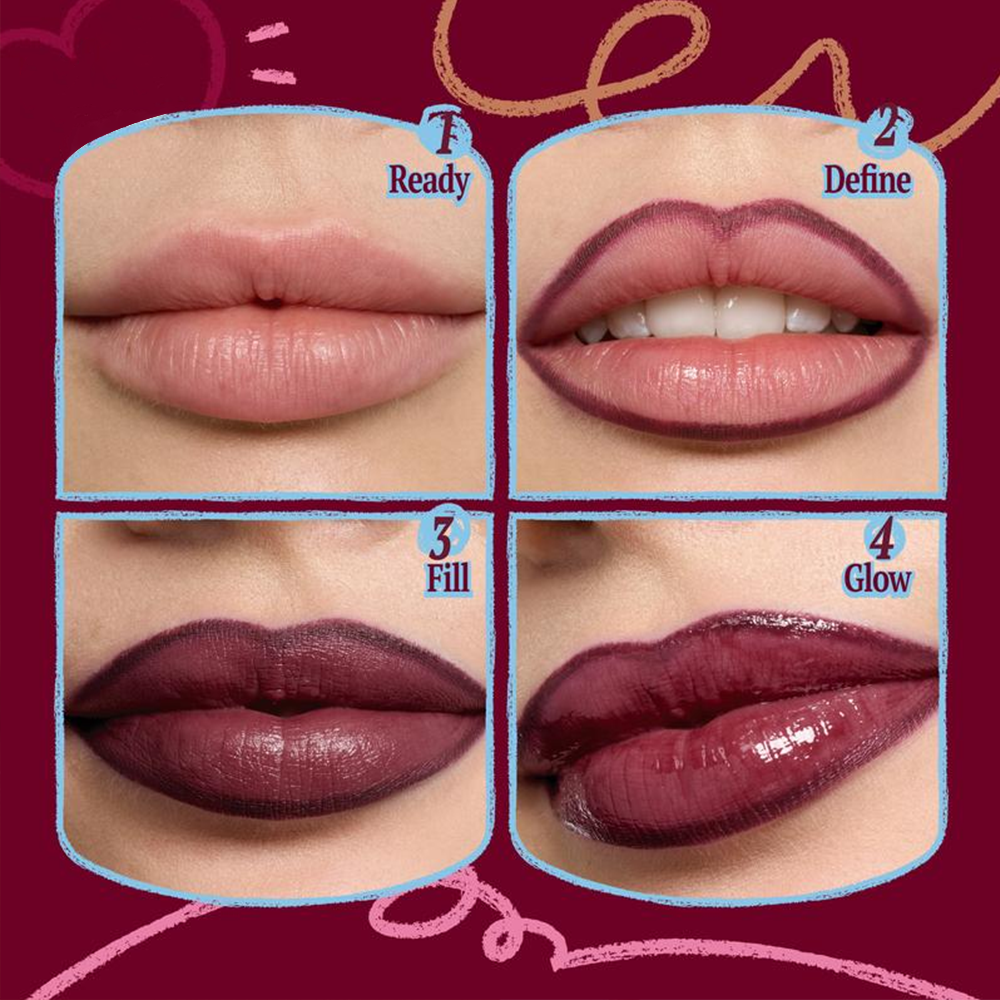 Easy Lazy Lip Combo~3D Voluming Gloss+Dual Coloring Stick Lip+Liner